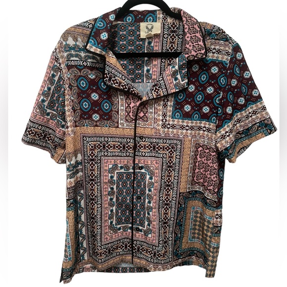 Sacred Hawk Quilt Print Shirt - Picture 1 of 4